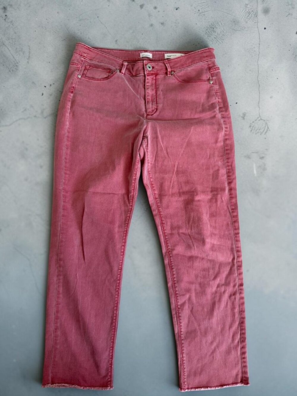J JILL Womens Authentic Red Cropped Jeans Size 12